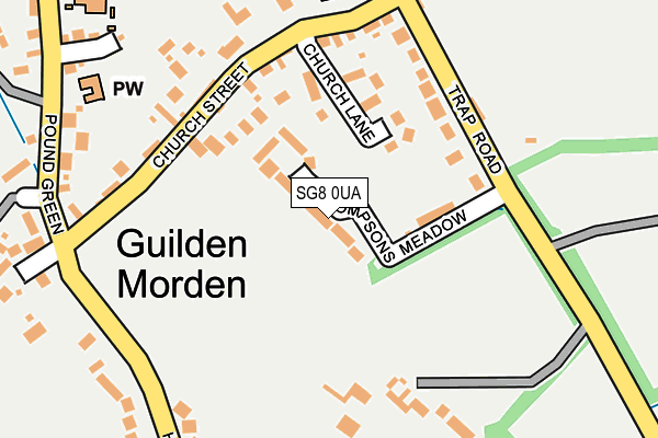 SG8 0UA map - OS OpenMap – Local (Ordnance Survey)