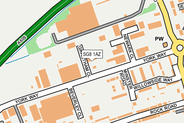 SG8 1AZ map - OS OpenMap – Local (Ordnance Survey)