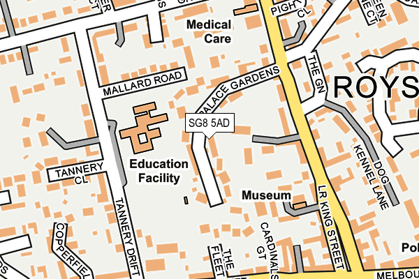 SG8 5AD map - OS OpenMap – Local (Ordnance Survey)