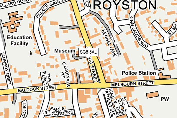 SG8 5AL map - OS OpenMap – Local (Ordnance Survey)