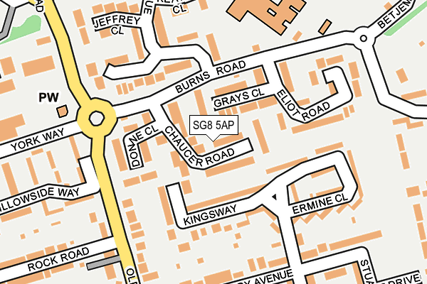 SG8 5AP map - OS OpenMap – Local (Ordnance Survey)