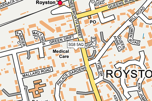 SG8 5AQ map - OS OpenMap – Local (Ordnance Survey)