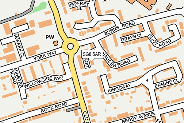 SG8 5AR map - OS OpenMap – Local (Ordnance Survey)