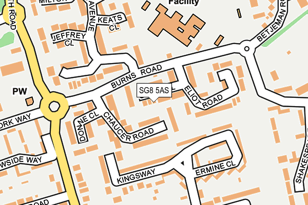 SG8 5AS map - OS OpenMap – Local (Ordnance Survey)