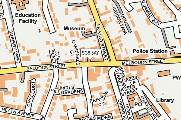 SG8 5AY map - OS OpenMap – Local (Ordnance Survey)