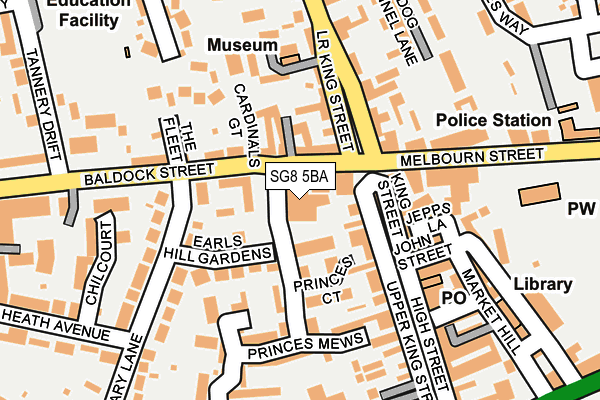 SG8 5BA map - OS OpenMap – Local (Ordnance Survey)