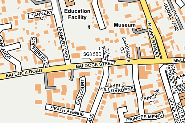 SG8 5BD map - OS OpenMap – Local (Ordnance Survey)