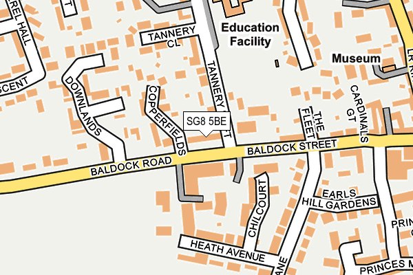 SG8 5BE map - OS OpenMap – Local (Ordnance Survey)