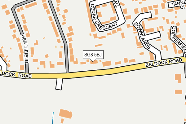 SG8 5BJ map - OS OpenMap – Local (Ordnance Survey)