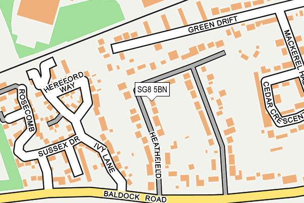 SG8 5BN map - OS OpenMap – Local (Ordnance Survey)
