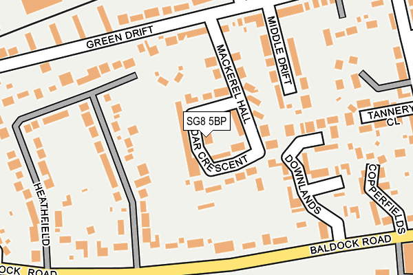 SG8 5BP map - OS OpenMap – Local (Ordnance Survey)