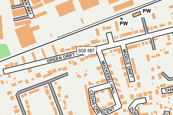 SG8 5BT map - OS OpenMap – Local (Ordnance Survey)