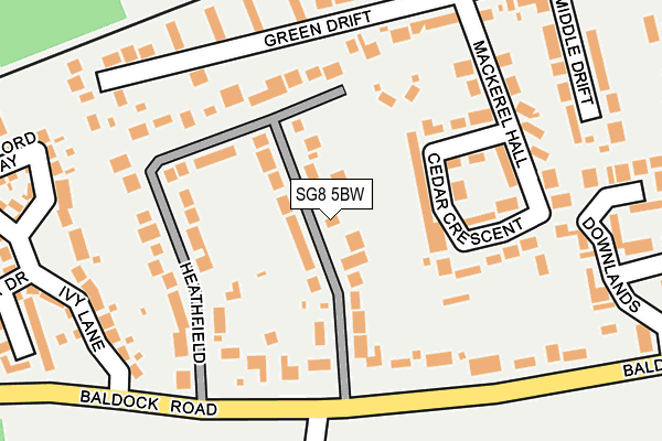 SG8 5BW map - OS OpenMap – Local (Ordnance Survey)
