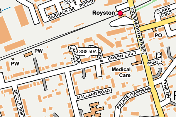 SG8 5DA map - OS OpenMap – Local (Ordnance Survey)