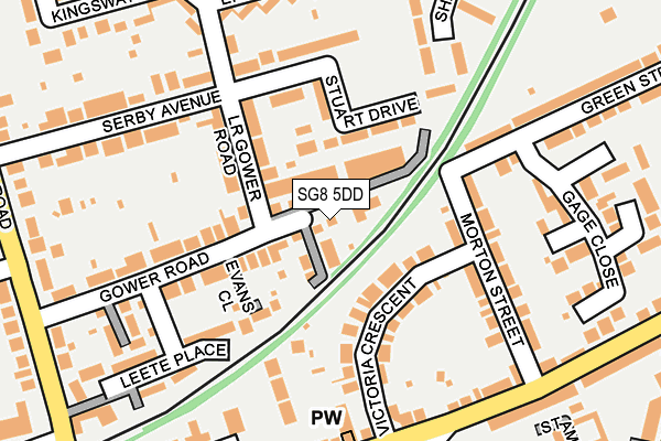 SG8 5DD map - OS OpenMap – Local (Ordnance Survey)