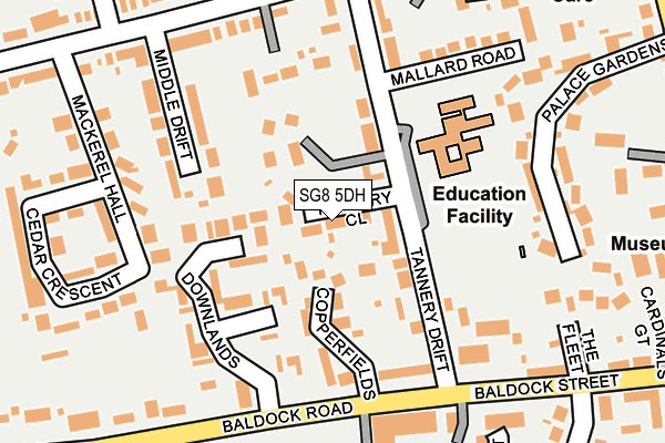 SG8 5DH map - OS OpenMap – Local (Ordnance Survey)