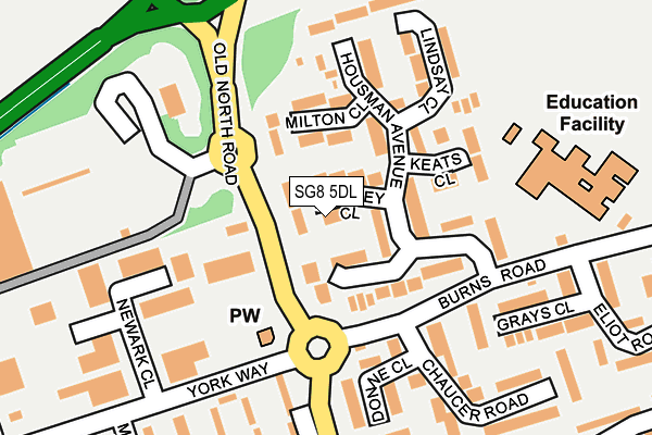 SG8 5DL map - OS OpenMap – Local (Ordnance Survey)