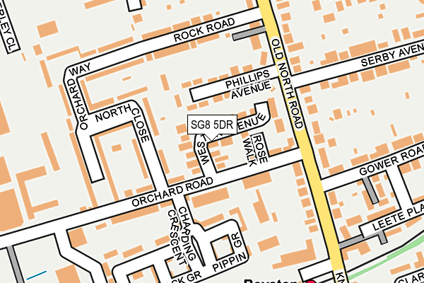 SG8 5DR map - OS OpenMap – Local (Ordnance Survey)