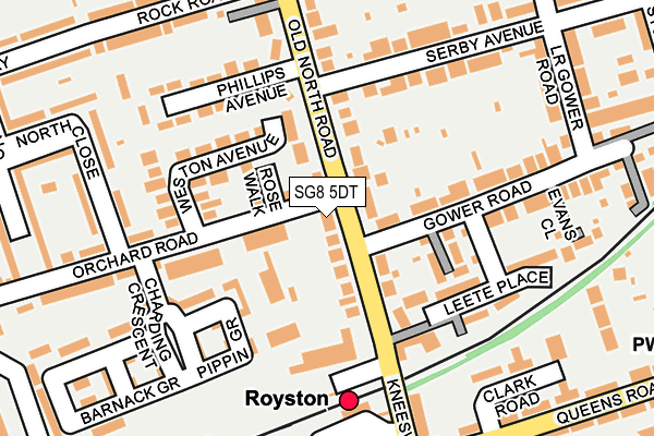 SG8 5DT map - OS OpenMap – Local (Ordnance Survey)