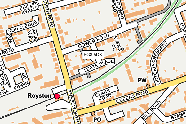 SG8 5DX map - OS OpenMap – Local (Ordnance Survey)