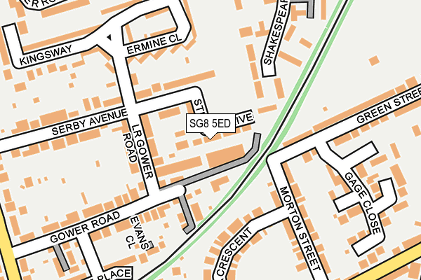 SG8 5ED map - OS OpenMap – Local (Ordnance Survey)