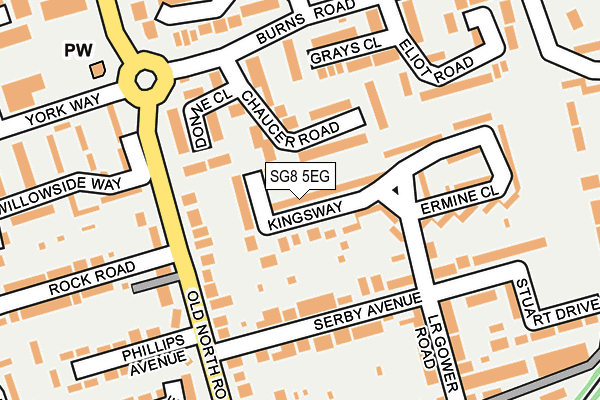 SG8 5EG map - OS OpenMap – Local (Ordnance Survey)
