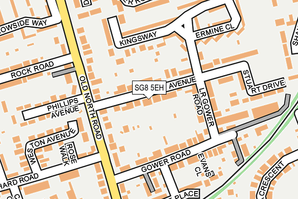 SG8 5EH map - OS OpenMap – Local (Ordnance Survey)