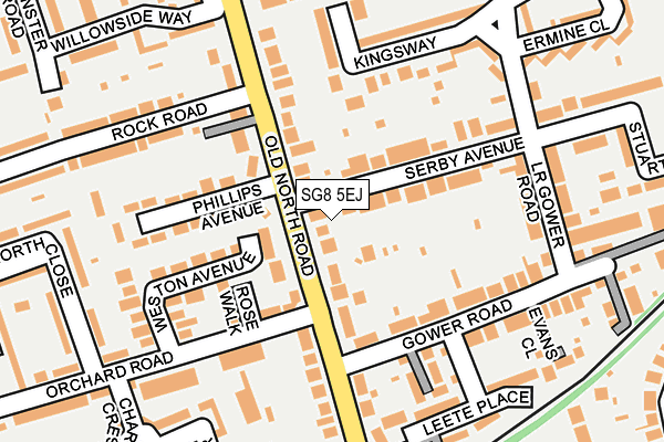 SG8 5EJ map - OS OpenMap – Local (Ordnance Survey)