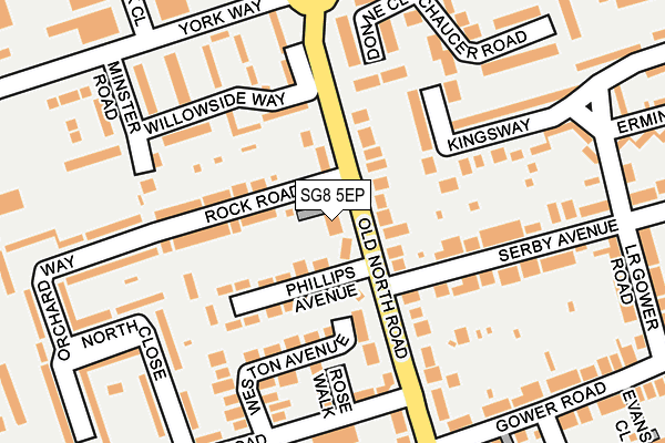 SG8 5EP map - OS OpenMap – Local (Ordnance Survey)