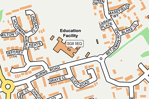 SG8 5EQ map - OS OpenMap – Local (Ordnance Survey)