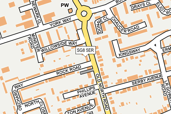 SG8 5ER map - OS OpenMap – Local (Ordnance Survey)