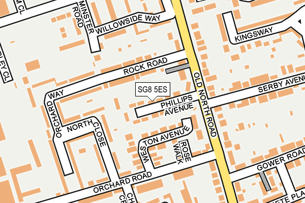 SG8 5ES map - OS OpenMap – Local (Ordnance Survey)