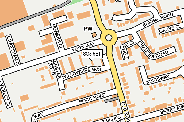 SG8 5ET map - OS OpenMap – Local (Ordnance Survey)