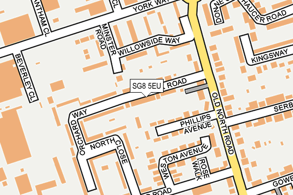 SG8 5EU map - OS OpenMap – Local (Ordnance Survey)