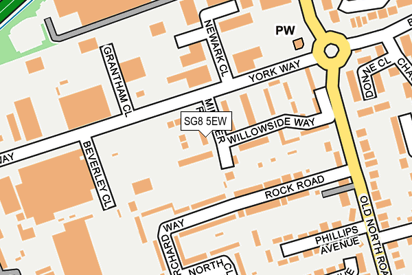 SG8 5EW map - OS OpenMap – Local (Ordnance Survey)