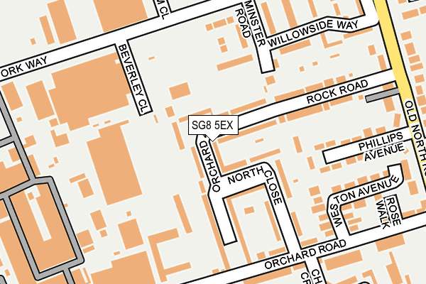 SG8 5EX map - OS OpenMap – Local (Ordnance Survey)