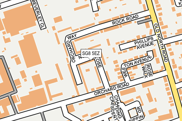 SG8 5EZ map - OS OpenMap – Local (Ordnance Survey)