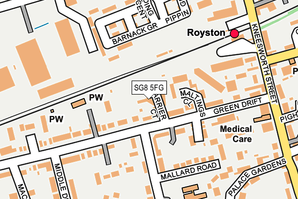 SG8 5FG map - OS OpenMap – Local (Ordnance Survey)