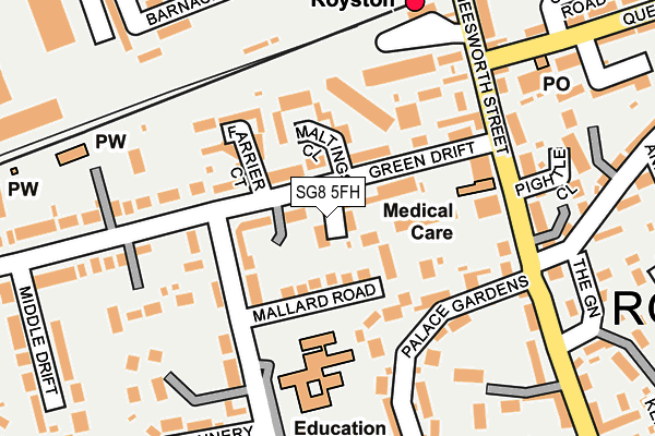 SG8 5FH map - OS OpenMap – Local (Ordnance Survey)