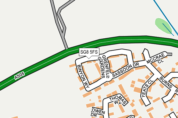 SG8 5FS map - OS OpenMap – Local (Ordnance Survey)