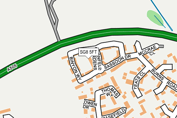 SG8 5FT map - OS OpenMap – Local (Ordnance Survey)