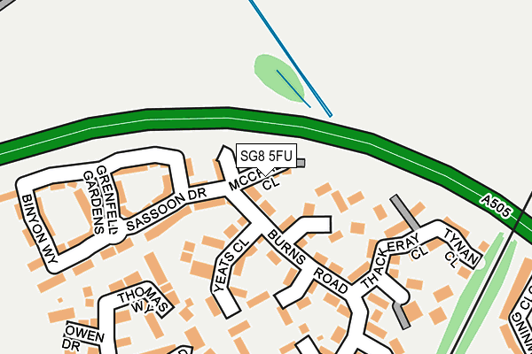 SG8 5FU map - OS OpenMap – Local (Ordnance Survey)