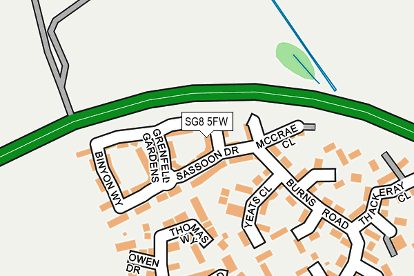 SG8 5FW map - OS OpenMap – Local (Ordnance Survey)