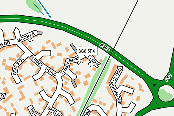 SG8 5FX map - OS OpenMap – Local (Ordnance Survey)