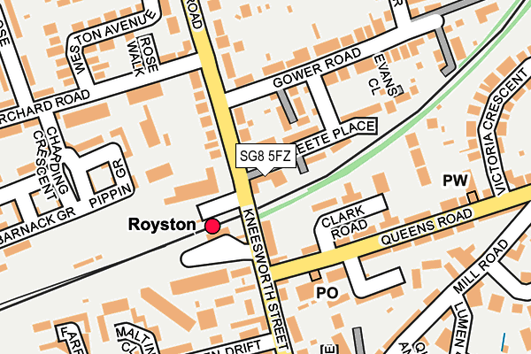 SG8 5FZ map - OS OpenMap – Local (Ordnance Survey)