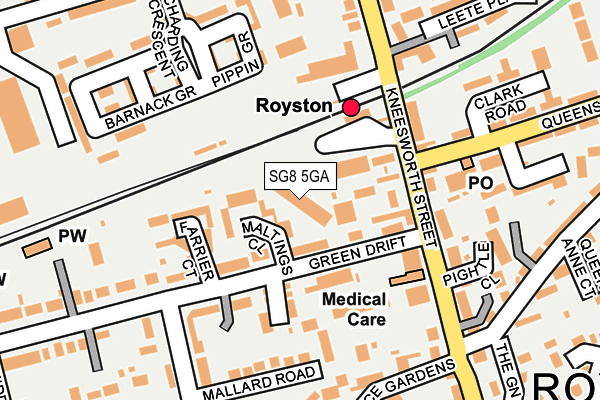 SG8 5GA map - OS OpenMap – Local (Ordnance Survey)