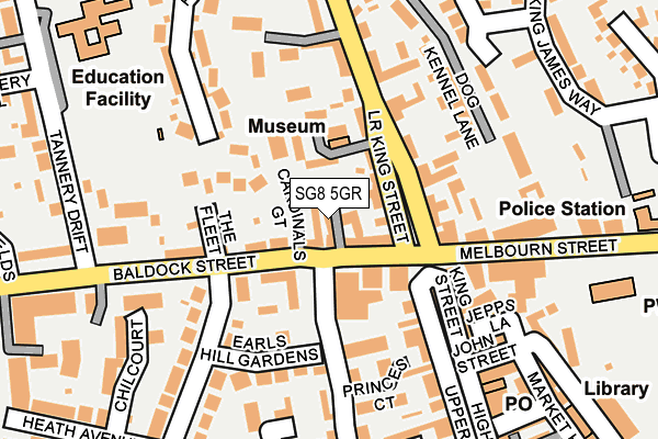 SG8 5GR map - OS OpenMap – Local (Ordnance Survey)