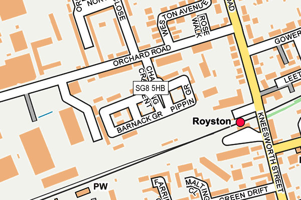 SG8 5HB map - OS OpenMap – Local (Ordnance Survey)