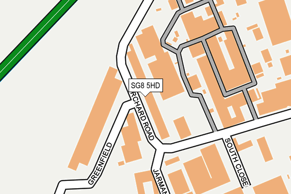 SG8 5HD map - OS OpenMap – Local (Ordnance Survey)