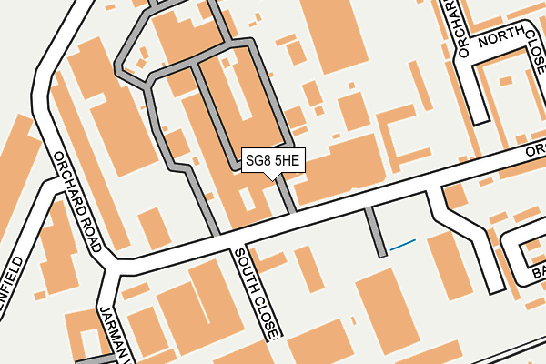 SG8 5HE map - OS OpenMap – Local (Ordnance Survey)